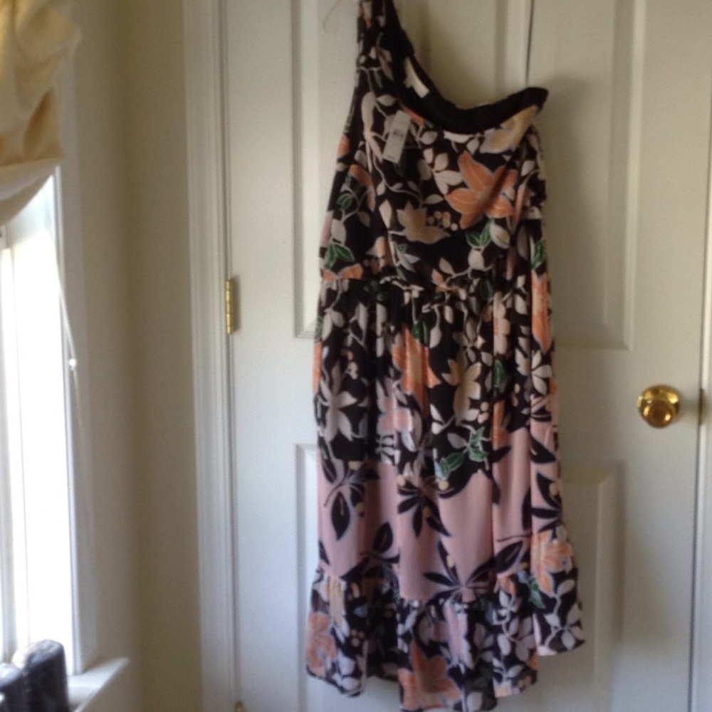 LOFT One Shoulder Dress; sz L; NWT